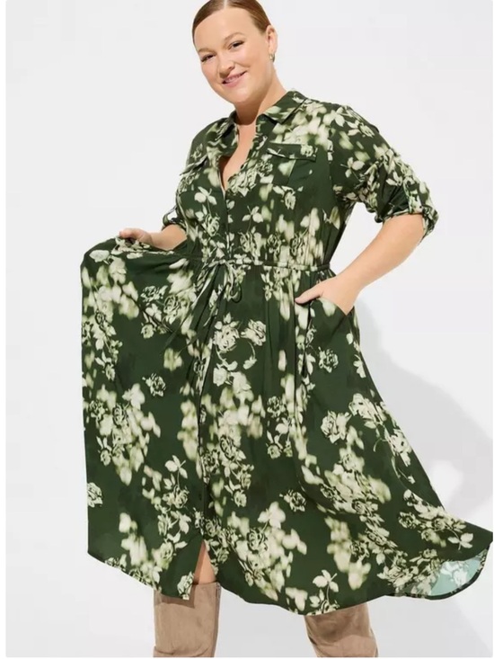torrid Dresses & Skirts - Torrid Midi Challis Shirt Dress